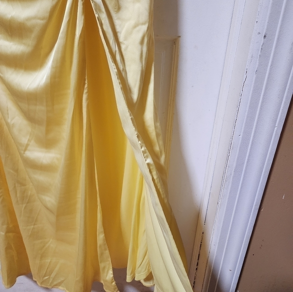 Fashion Nova Women’s Luxe Nights Satin Maxi Dress – Yellow Large - Picture 10 of 13